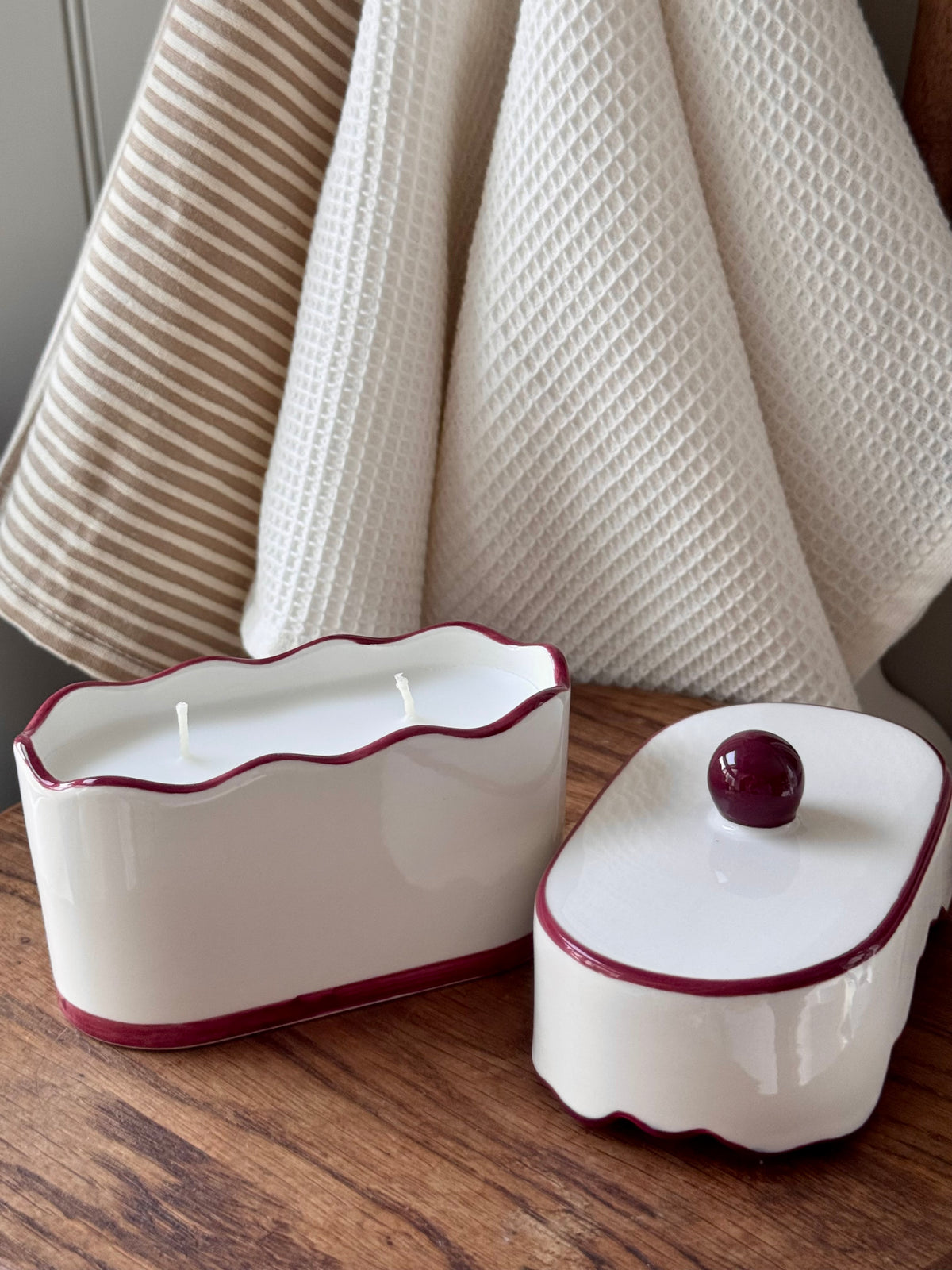 Ceramic Dish Candle- French Linen & Orris