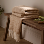 Woven Tasselled Throw- Natural