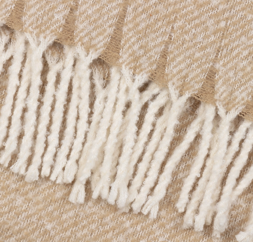 Woven Tasselled Throw- Natural