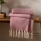 Woven Tasselled Throw- Pink