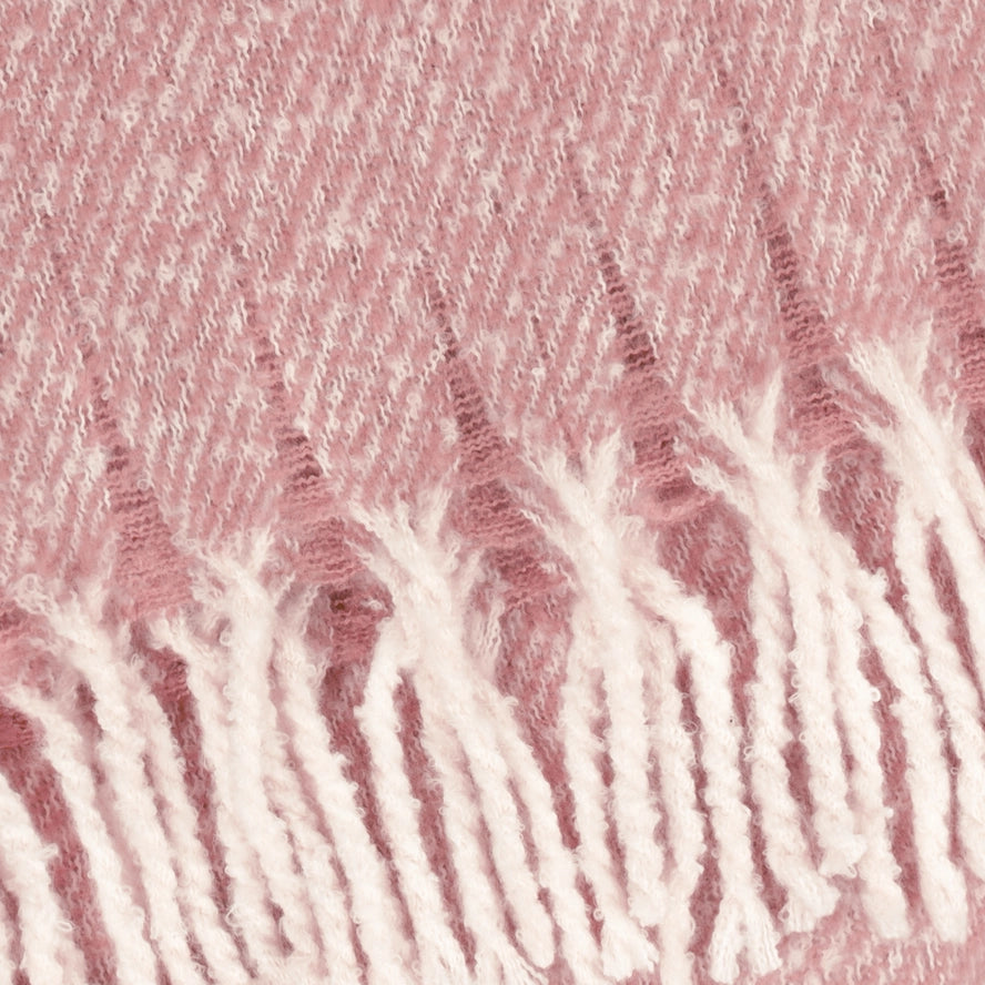 Woven Tasselled Throw- Pink